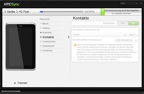 HTC Flyer - Die Rückkehr des Notizbuches - Synchronisierung - 1