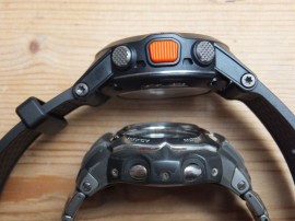 Vergleich Gehäusehöhe Fenix und Casio G-Shock Digitaluhr