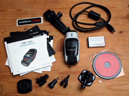 Packungsinhalt der Garmin Virb Elite