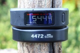 Vergleich Vivofit (oben) vs. Vivosmart im Schatten