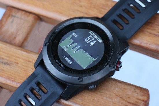 fenix 3 Höhendiagramm beim Schlittenfahren