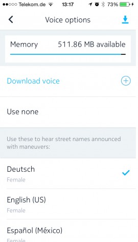 Nokia Here App Sprachensagen Übersicht
