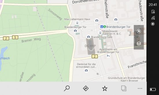 Karten-App unter Windows 10 Mobile