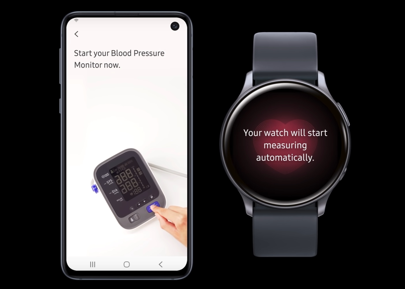 Galaxy watch измерение давления. Часы самсунг Galaxy watch с измерением ад. Samsung Health Monitor на часы. Смарт часы галакси 5 измерение давления. Самсунг вотч 5 44мм мерить давление.