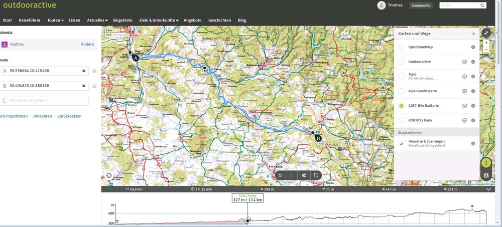 Outdooractive mit ADFC-Karten › pocketnavigation.de | Navigation | GPS ...
