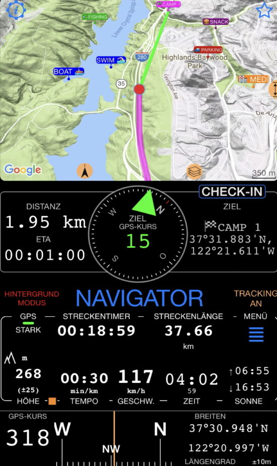 OutdoorNavigation für iPhone und iPad mit Kompass 55 › pocketnavigation.de Navigation GPS