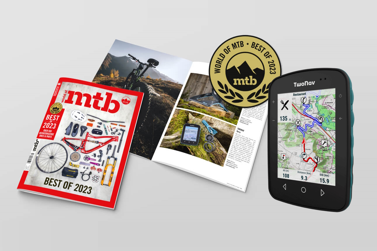 TwoNav Terra (32 GB) + Carta completa Italia TomTom, GPS con schermo wide da 3,7 pollici per montagna, escursionismo, MTB, bicicletta